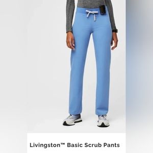Figs Livingston Basic Scrub Pants Womens Medium Blue Technical Collection T21003